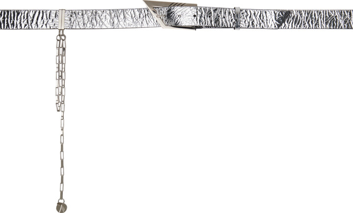 Claudie Pierlot Chain Monogram Belt in Metallic