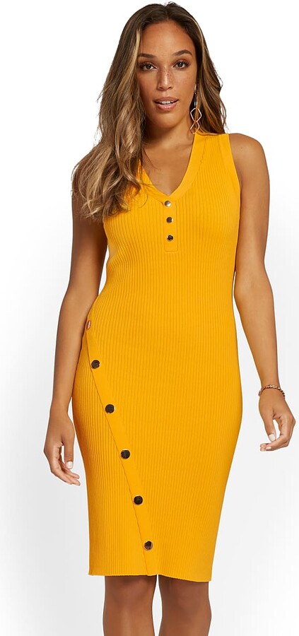 Yellow Button Dress | Shop The Largest Collection | ShopStyle