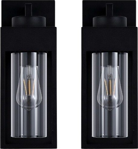 DAKAFULModernOutdoorWallLightPremiumMetal&GlassExteriorSconceWeatherResistantE26LightforEntryway/Patio(2-PACK)