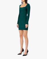 Thumbnail for your product : Herve Leger Long-Sleeve Square-Neck Mini Dress