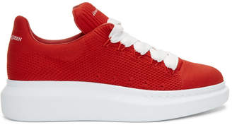 Alexander McQueen Red Knit Oversized Sneakers