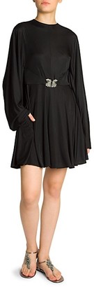 Valentino Embellished-Griffon Fluid Jersey Dress
