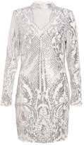 Thumbnail for your product : Quiz White and Silver Sequin Bodycon Dress