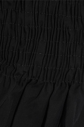 Solid & Striped Ruffled Shirred Cotton-poplin Mini Dress