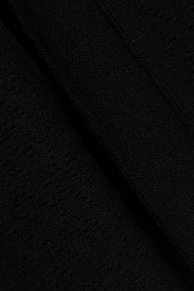 Roberto Cavalli Pleated Pointelle-knit Turtleneck Dress