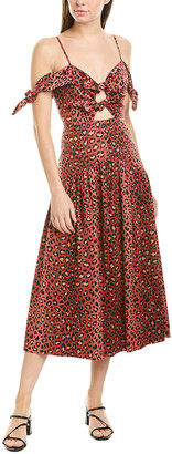 rebecca taylor leopard smocked dress