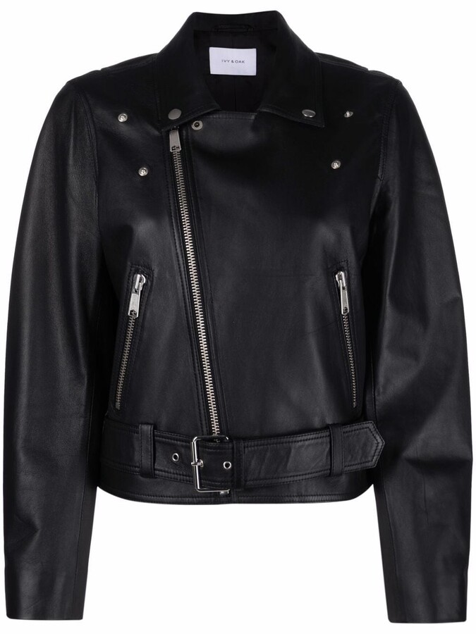 IVY & OAK Leather Biker Jacket - ShopStyle