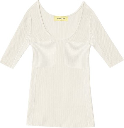Ribbed Bra-Detailed Top Shell 24S Women Clothing Shirts Short sleeved Shirts 