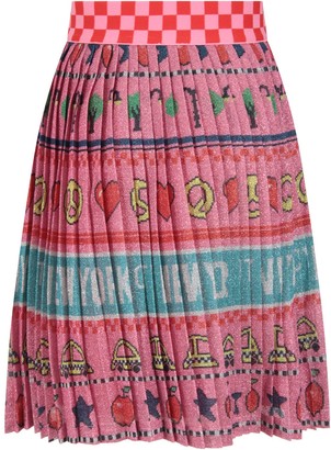 Little Marc Jacobs Pink Skirt With Colorful Prints For Girl