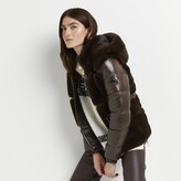 Thumbnail for your product : River Island Womens Brown faux fur belted puffer coat