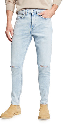 light wash distressed jeans mens