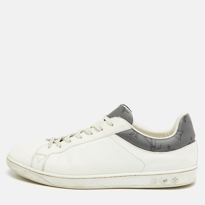 Louis Vuitton Luxembourg Size 43 White/Grey Monogram Canvas and Leather Low Top Sneakers