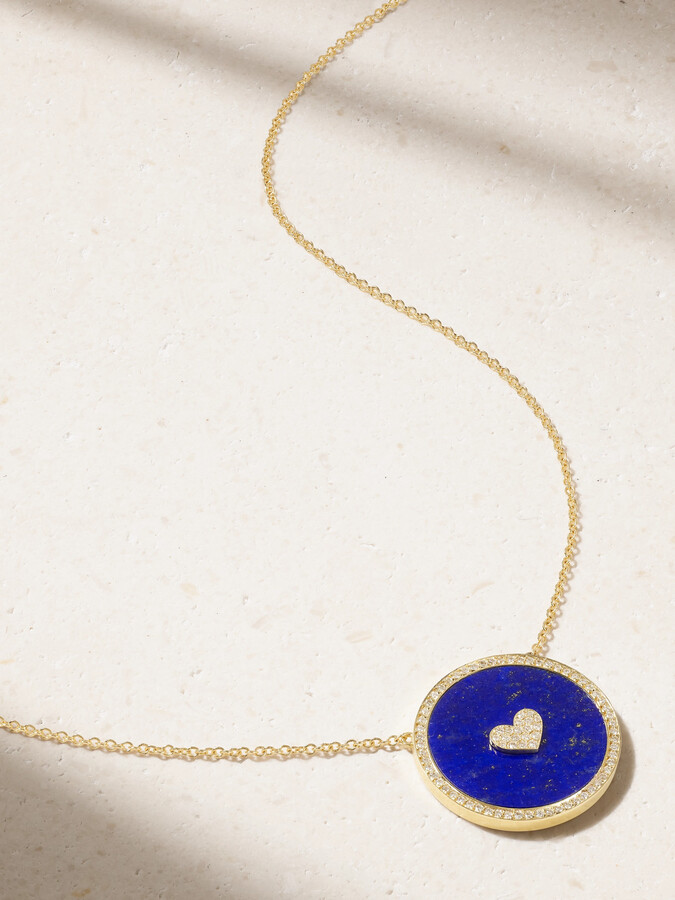 jennifer meyer 14 karat gold lapis lazuli and diamond necklace one size