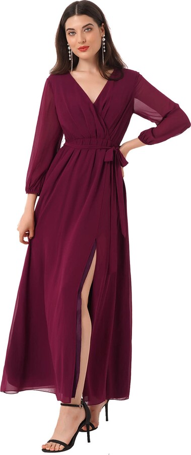 Cololura Elegant Plus Size Lantern Sleeve Hollow Bodycon Formal Gown Maxi  Dress
