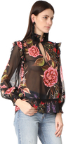 Thumbnail for your product : Nicholas Peony Floral Ruffle Shirt