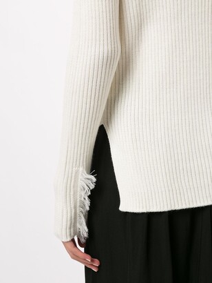 Y's Roll-Neck Ribbed-Knit Jumper