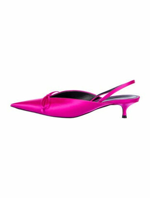 Balenciaga Knife Bow Accents Slingback Pumps Pink - ShopStyle