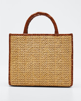 Thumbnail for your product : Nancy Gonzalez Double Handle Mini Raffia Tote Bag