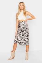 Thumbnail for your product : boohoo Bias Satin Leopard Print Midaxi Skirt