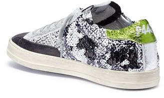 P448 Sequin panel leather sneakers