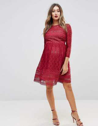 ASOS Maternity Premium Lace Skater Mini Dress