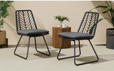 Banior Garden Chair With Water- Gray Back Cushions - Transitional Design, , Assembly Outdoor Of 2 Style, ,
