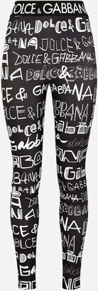Dolce & Gabbana Spandex jersey leggings with graffiti print - ShopStyle