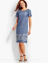 Thumbnail for your product : Talbots Embroidered Chambray Shift Dress