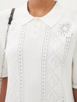 Thumbnail for your product : Marine Serre Pointelle-knit Polo Shirt - White