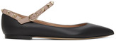Thumbnail for your product : Valentino Black Garavani Ankle Strap Rockstud Ballerina Flats