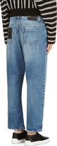 Thumbnail for your product : McQ Blue Leather Patched Boyfriend Jeans