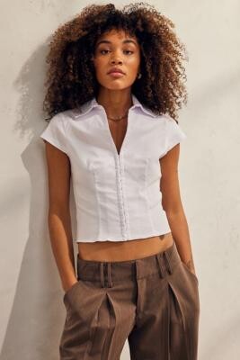 Urban Outfitters Bengaline Corset Top - White XL at - ShopStyle
