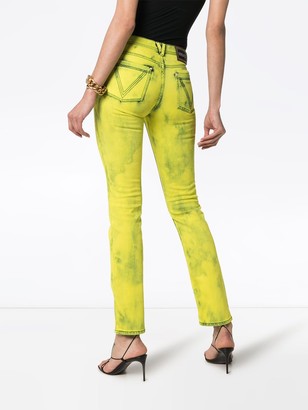 Versace Acid Wash Logo Label Skinny Jeans