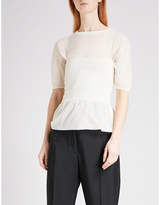 Jil Sander Fine-knit cotton-blend T-shirt dress