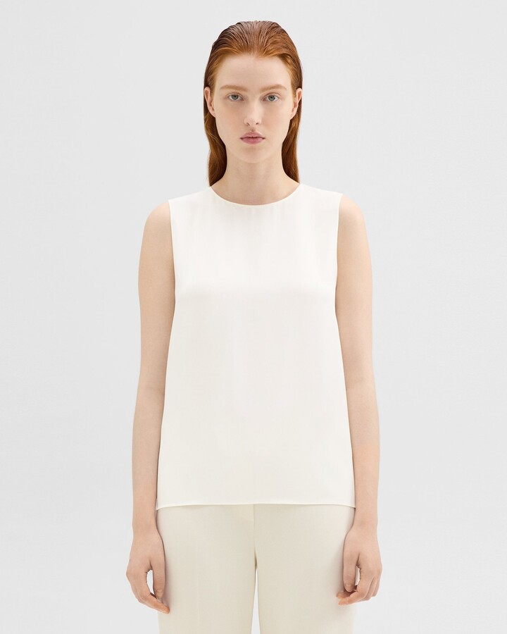 Theory Shell Top in Silk Georgette - ShopStyle