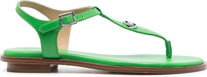 Michael Kors Deanna Cutout Leather Slide Sandal in Green  Lyst