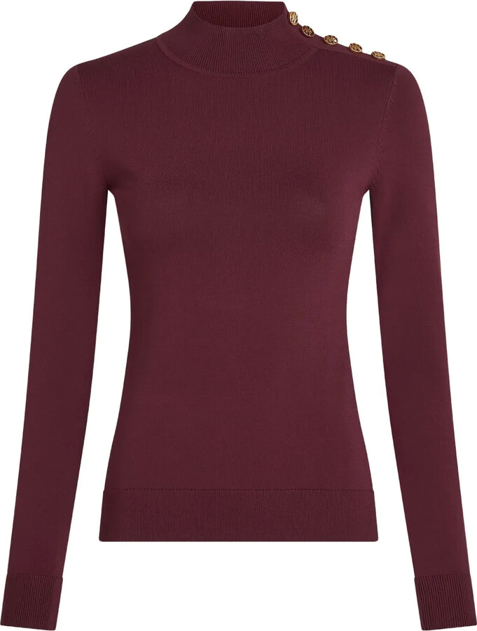 Karl Lagerfeld Paris Mock-Neck Knitted Top