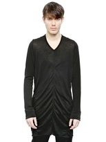 Thumbnail for your product : Julius Wool Blend Jersey Long T-Shirt