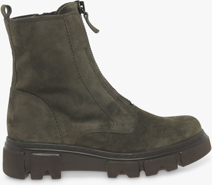 Gabor Joy Zip-Up Chunky Suede Biker Boots ShopStyle