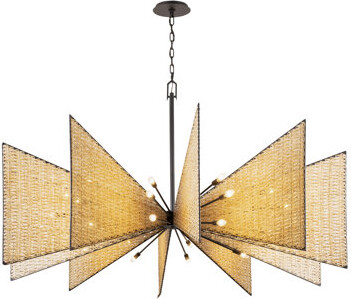 Varaluz Machina 30-Lt Chandelier - Matte Black/Sulihiya