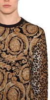 Thumbnail for your product : Versace Animalier Viscose Blend Knit Sweater