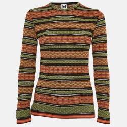 M Missoni Green/Multicolor Patterned Long Sleeve Top L