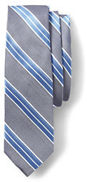 Lands' End Men's Silk Oxford Stripe Necktie-Classic Navy Stripe