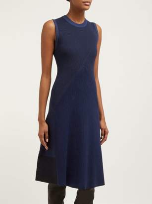Proenza Schouler Pieced Rib-knit Cotton-blend Dress - Womens - Blue Multi