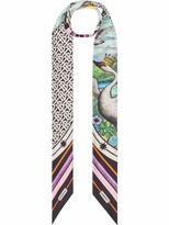 Thumbnail for your product : Burberry Mixed-Print Skinny Silk Scarf