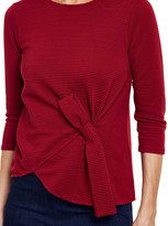 Thumbnail for your product : Joan Vass Plus Size Bow-Front 1/2-Sleeve Ottoman Top