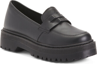 Qupid Chunky Leather Loafers