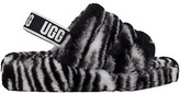 Thumbnail for your product : UGG Fluff Yeah Zebra-Print Sheepskin Slingback Slippers