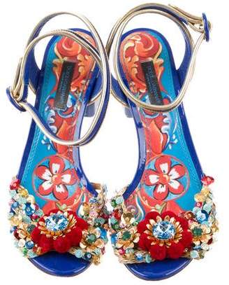Dolce & Gabbana Embellished Ankle Strap Sandals