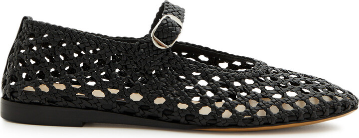 Le Monde Beryl Mary Jane Woven Leather Flats